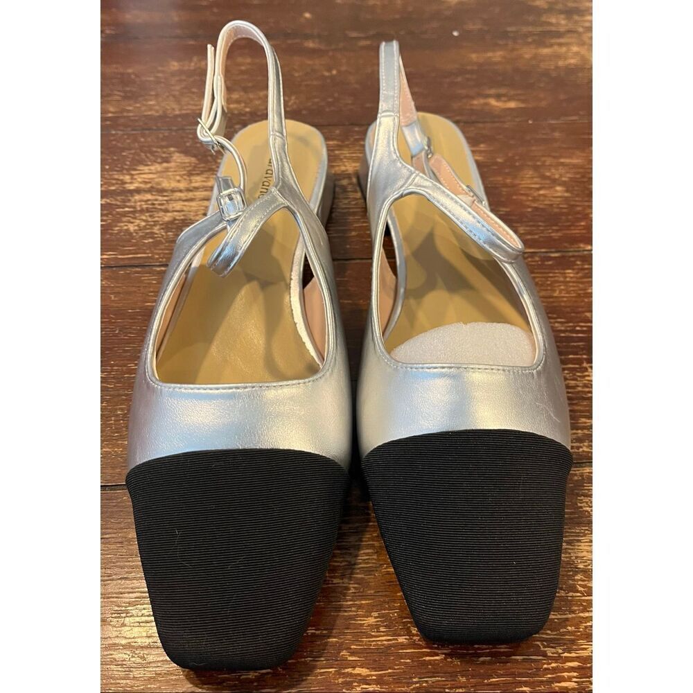 C.Paravano Square Toe Slingback Sandals for Women - Size 9